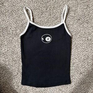 Kids Full Tilt Black Camisole with White Trim